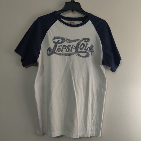 Vintage Fifth Sun Pepsi Co. T-Shirt Mens Large Short Sleeve Y2K White / Navy - Picture 1 of 8